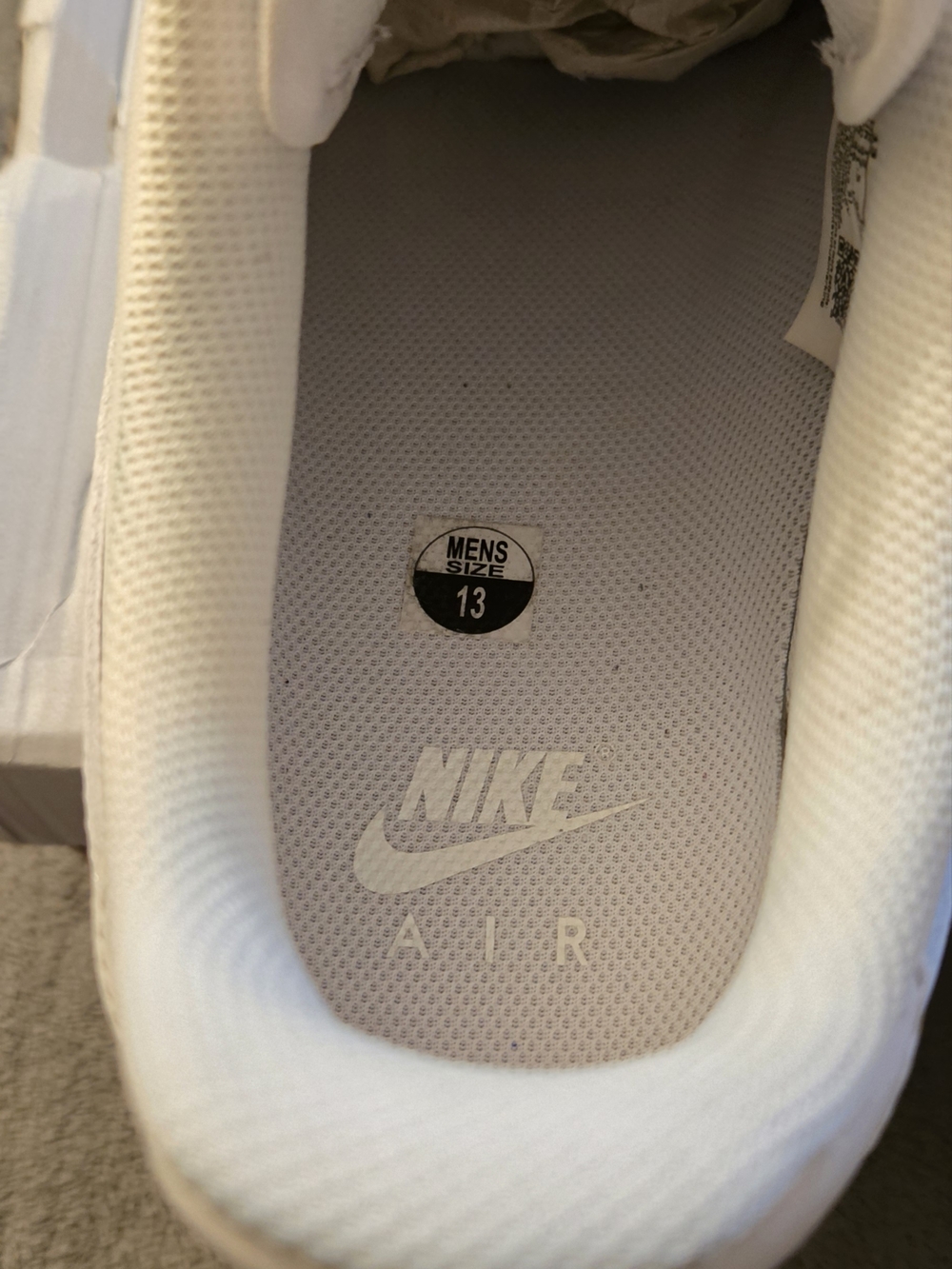 🤍🤎Nike Air Force 1'07 Low White On White Sneakers with Gum Outsole🤍🤎 Size 13 - Picture 6 of 7